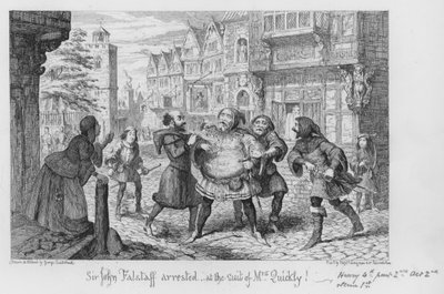 Sir John Falstaff arrêté, à la demande de Mrs Quickly! - George Cruikshank